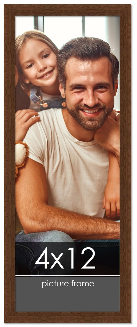 Panoramic Simple Brown Picture Frame - UV Acrylic, Foam Board Backing, Hanging Hardware